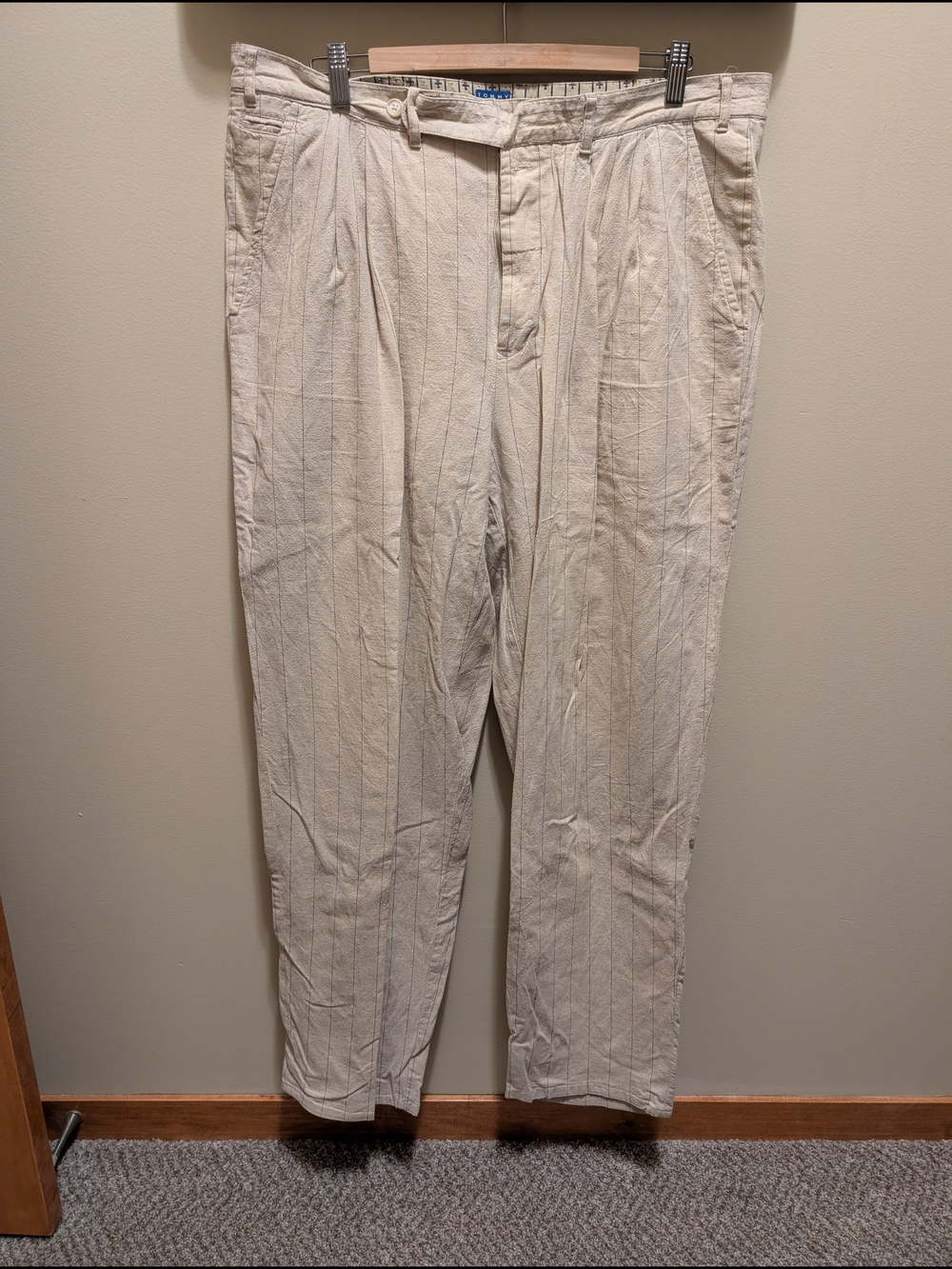 Tommy Hilfiger Cream Pinstripe Chinos